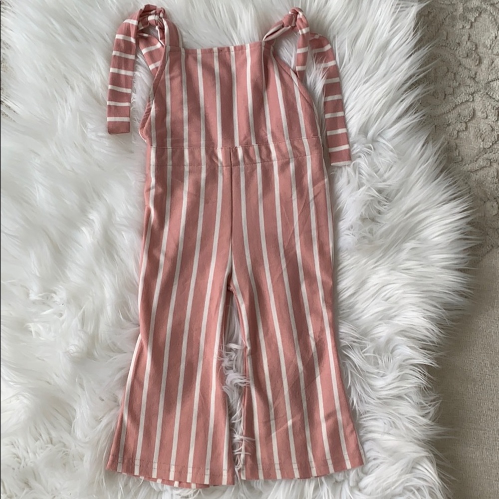 Pink Stripe Overalls
